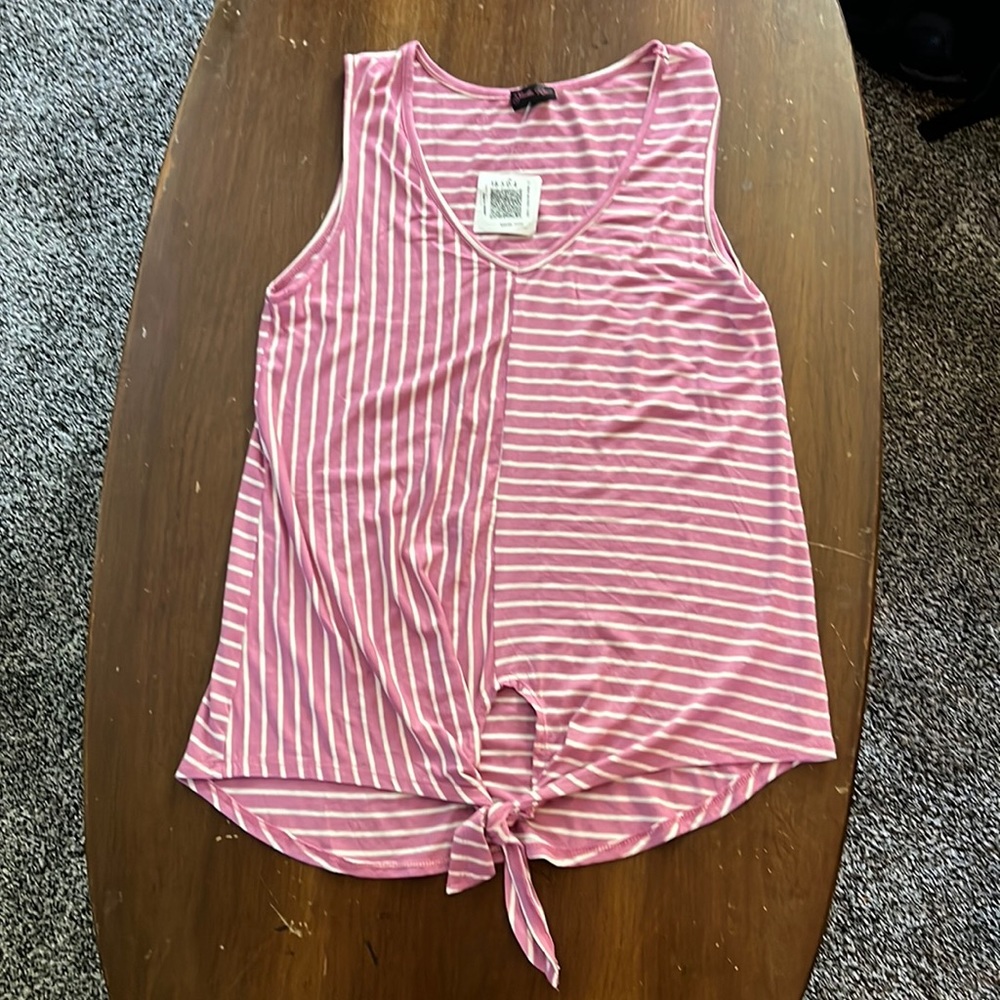 Pink & White Tank Top